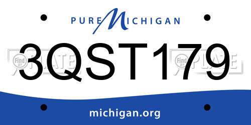 3QST179 Michigan License Plate