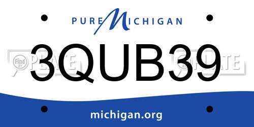 3QUB39 Michigan License Plate