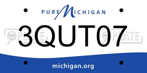 3QUT07 Michigan License Plate