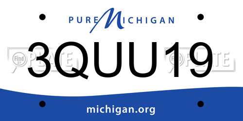 3QUU19 Michigan License Plate