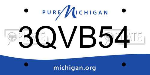 3QVB54 Michigan License Plate