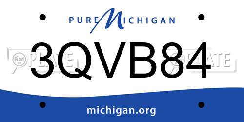 3QVB84 Michigan License Plate