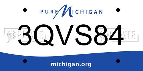 3QVS84 Michigan License Plate