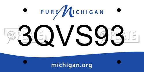 3QVS93 Michigan License Plate