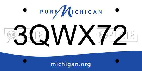3QWX72 Michigan License Plate