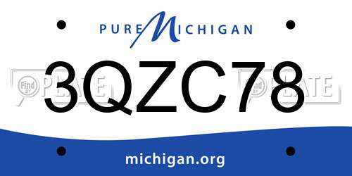 3QZC78 Michigan License Plate