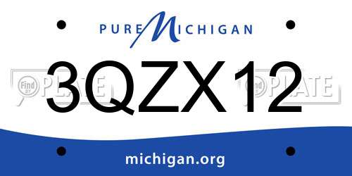 3QZX12 Michigan License Plate