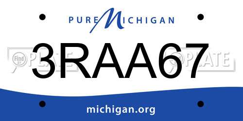 3RAA67 Michigan License Plate