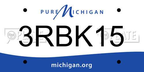 3RBK15 Michigan License Plate