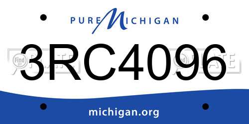 3RC4096 Michigan License Plate