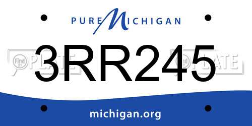 3RR245 Michigan License Plate