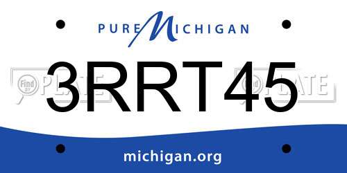 3RRT45 Michigan License Plate