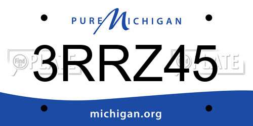 3RRZ45 Michigan License Plate
