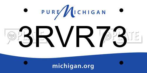 3RVR73 Michigan License Plate