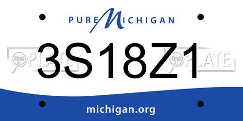 3S18Z1 Michigan License Plate