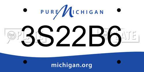 3S22B6 Michigan License Plate