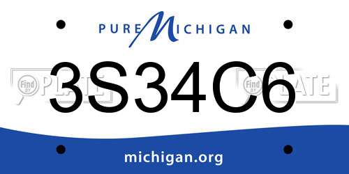 3S34C6 Michigan License Plate