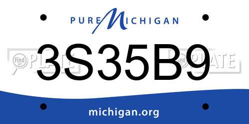 3S35B9 Michigan License Plate