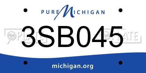 3SB045 Michigan License Plate