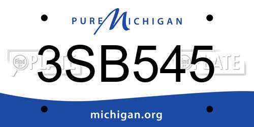 3SB545 Michigan License Plate
