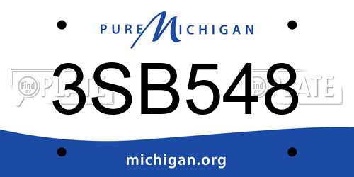 3SB548 Michigan License Plate