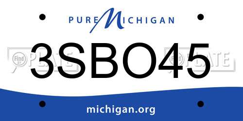 3SBO45 Michigan License Plate