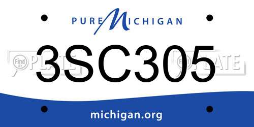 3SC305 Michigan License Plate