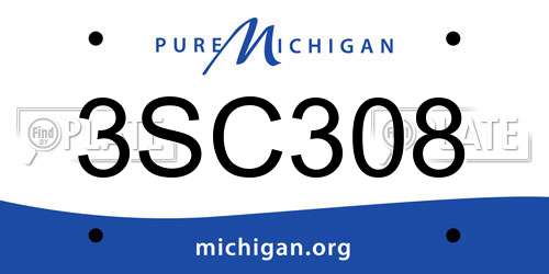 3SC308 Michigan License Plate