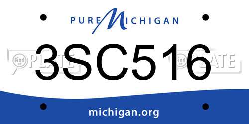 3SC516 Michigan License Plate