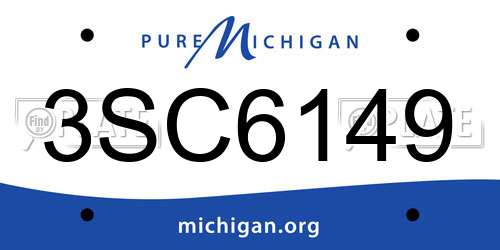 3SC6149 Michigan License Plate