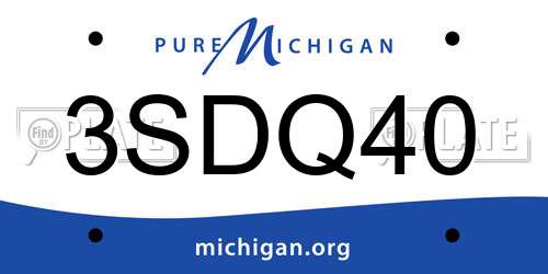 3SDQ40 Michigan License Plate