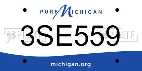 3SE559 Michigan License Plate