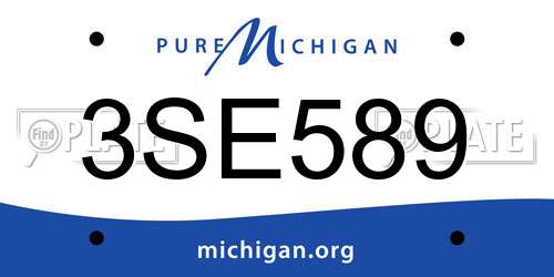3SE589 Michigan License Plate