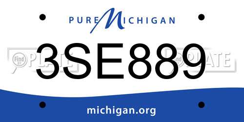 3SE889 Michigan License Plate