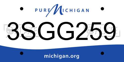 3SGG259 Michigan License Plate