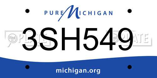 3SH549 Michigan License Plate