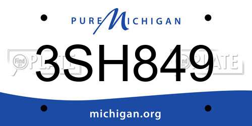 3SH849 Michigan License Plate