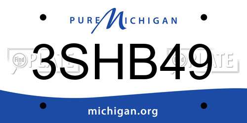 3SHB49 Michigan License Plate