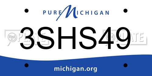 3SHS49 Michigan License Plate