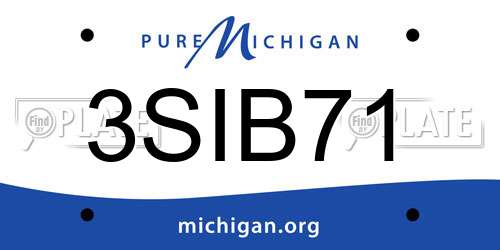 3SIB71 Michigan License Plate