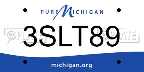 3SLT89 Michigan License Plate