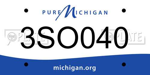 3SO040 Michigan License Plate