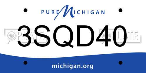 3SQD40 Michigan License Plate