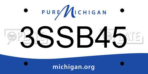 3SSB45 Michigan License Plate
