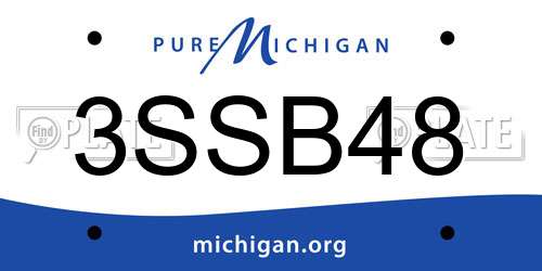 3SSB48 Michigan License Plate