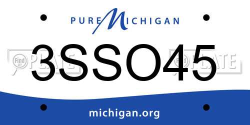 3SSO45 Michigan License Plate