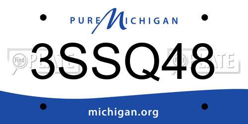 3SSQ48 Michigan License Plate