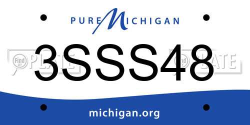 3SSS48 Michigan License Plate