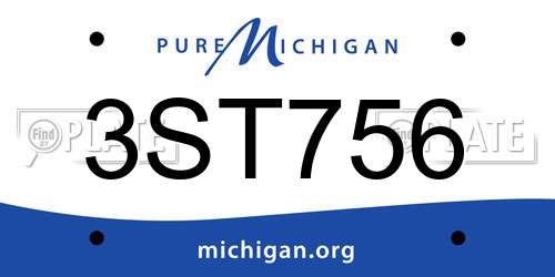 3ST756 Michigan License Plate
