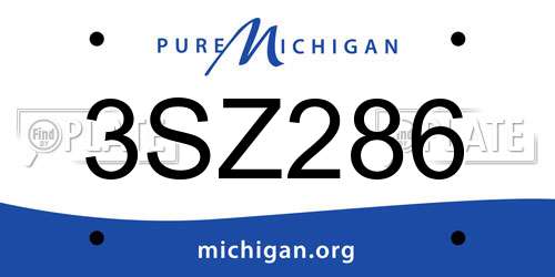 3SZ286 Michigan License Plate